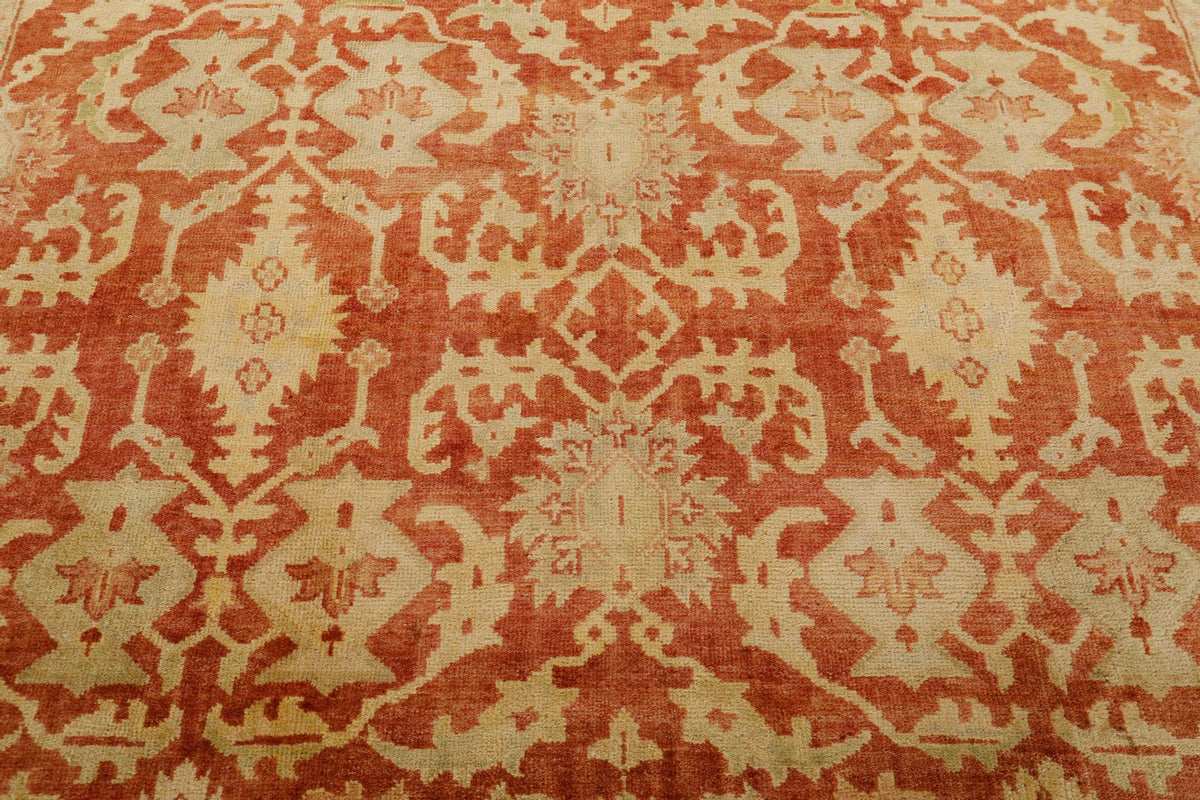 8x10 Rust and Gold Turkish Oushak Rug