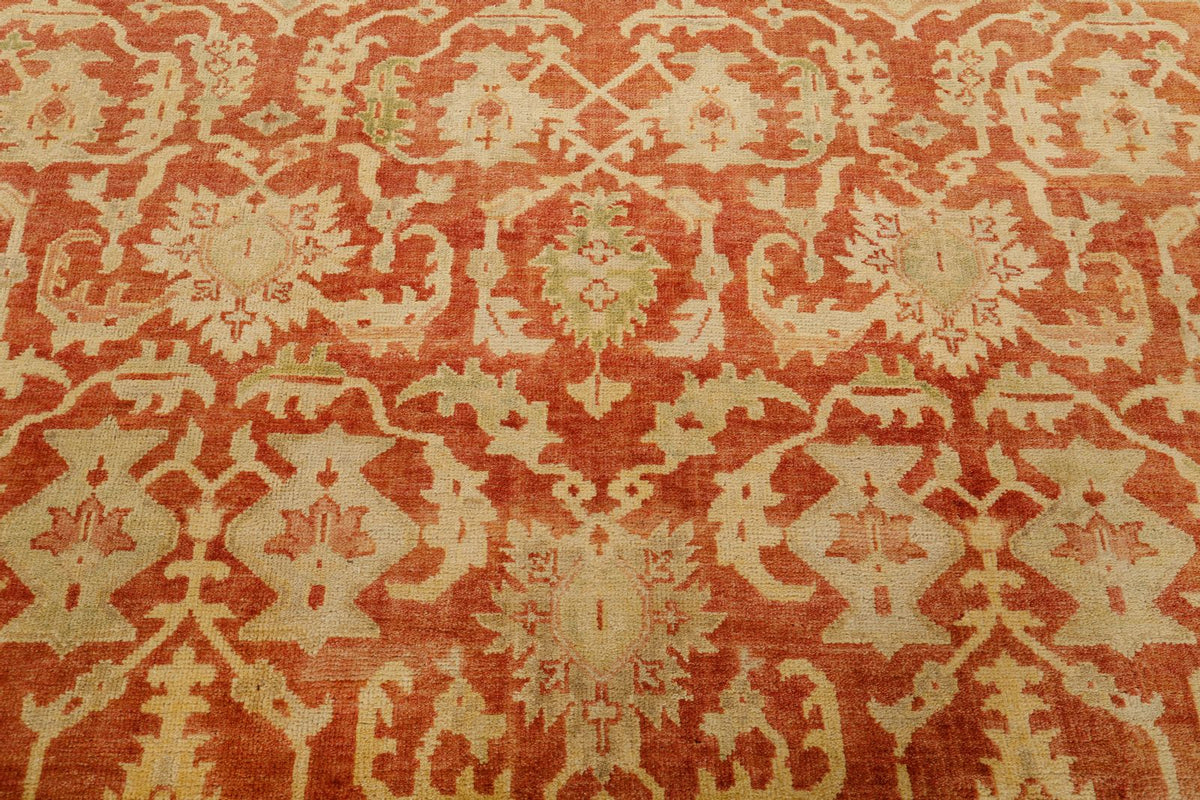 8x10 Rust and Gold Turkish Oushak Rug
