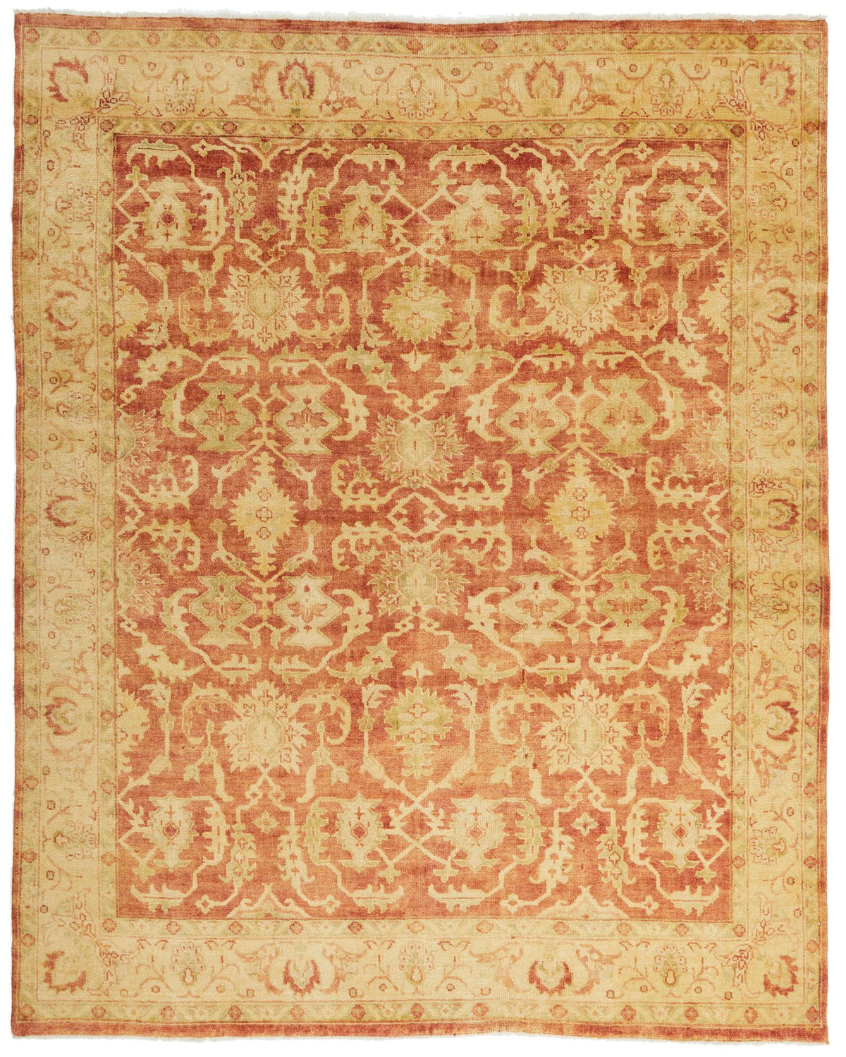 8x10 Red and Gold Turkish Oushak Rug