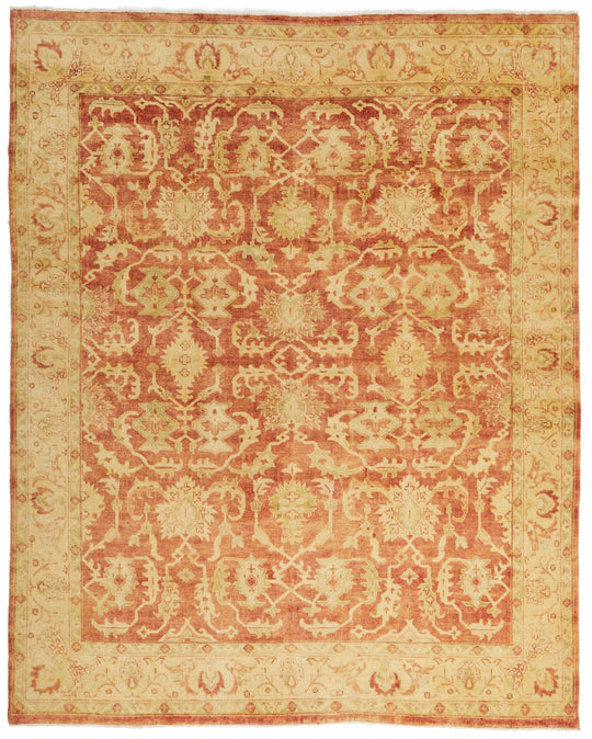 8x10 Red and Gold Turkish Oushak Rug