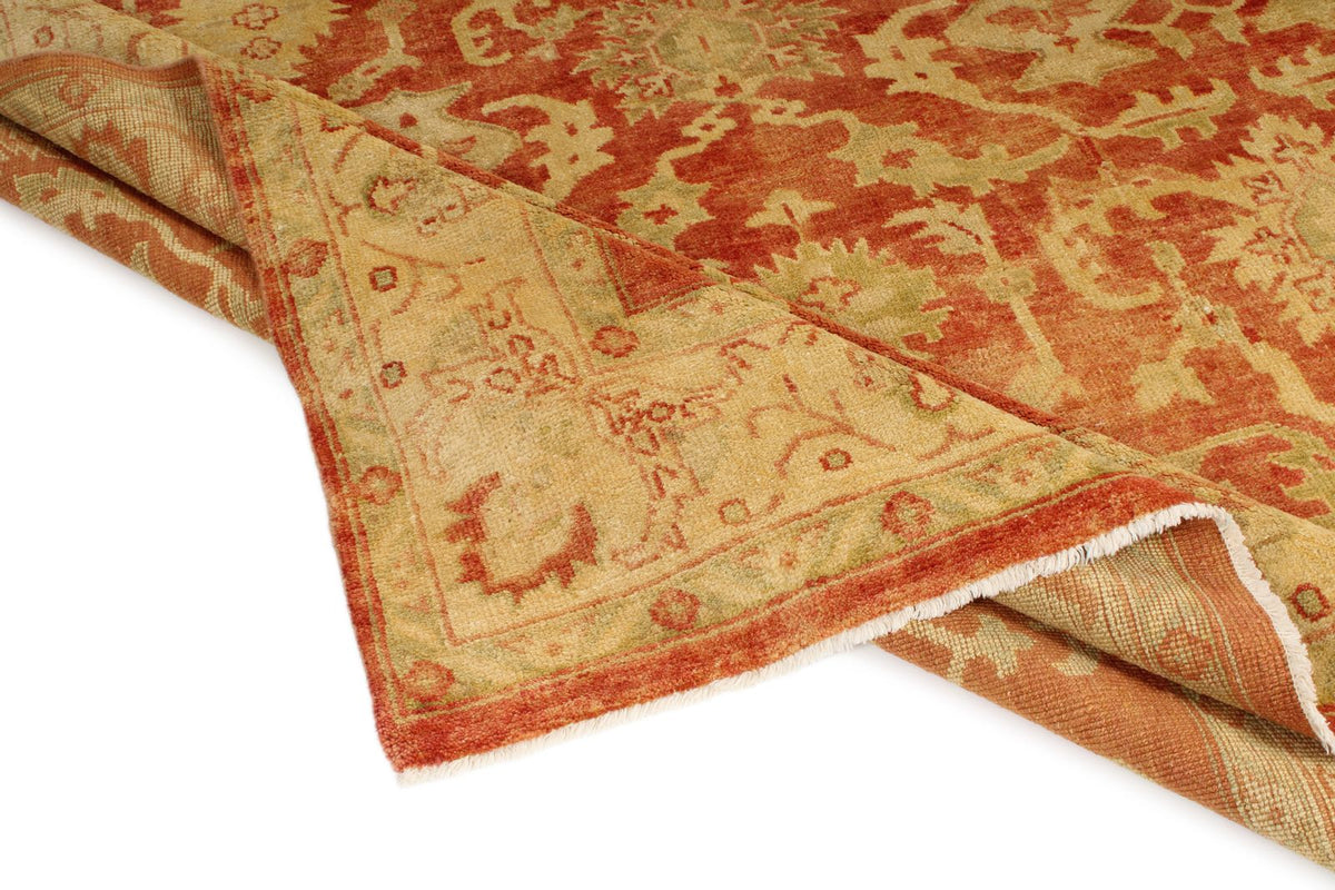 8x10 Red and Gold Turkish Oushak Rug
