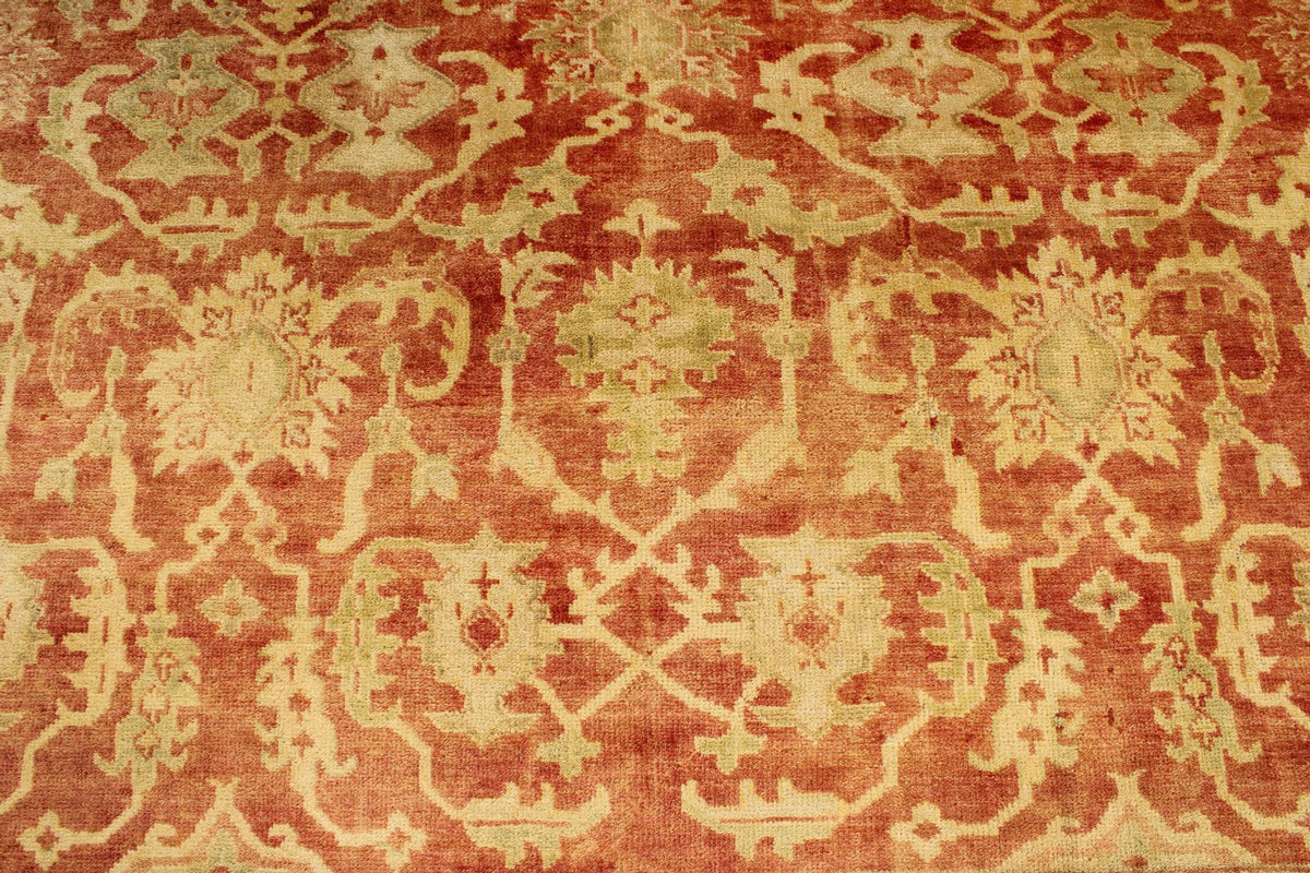 8x10 Red and Gold Turkish Oushak Rug