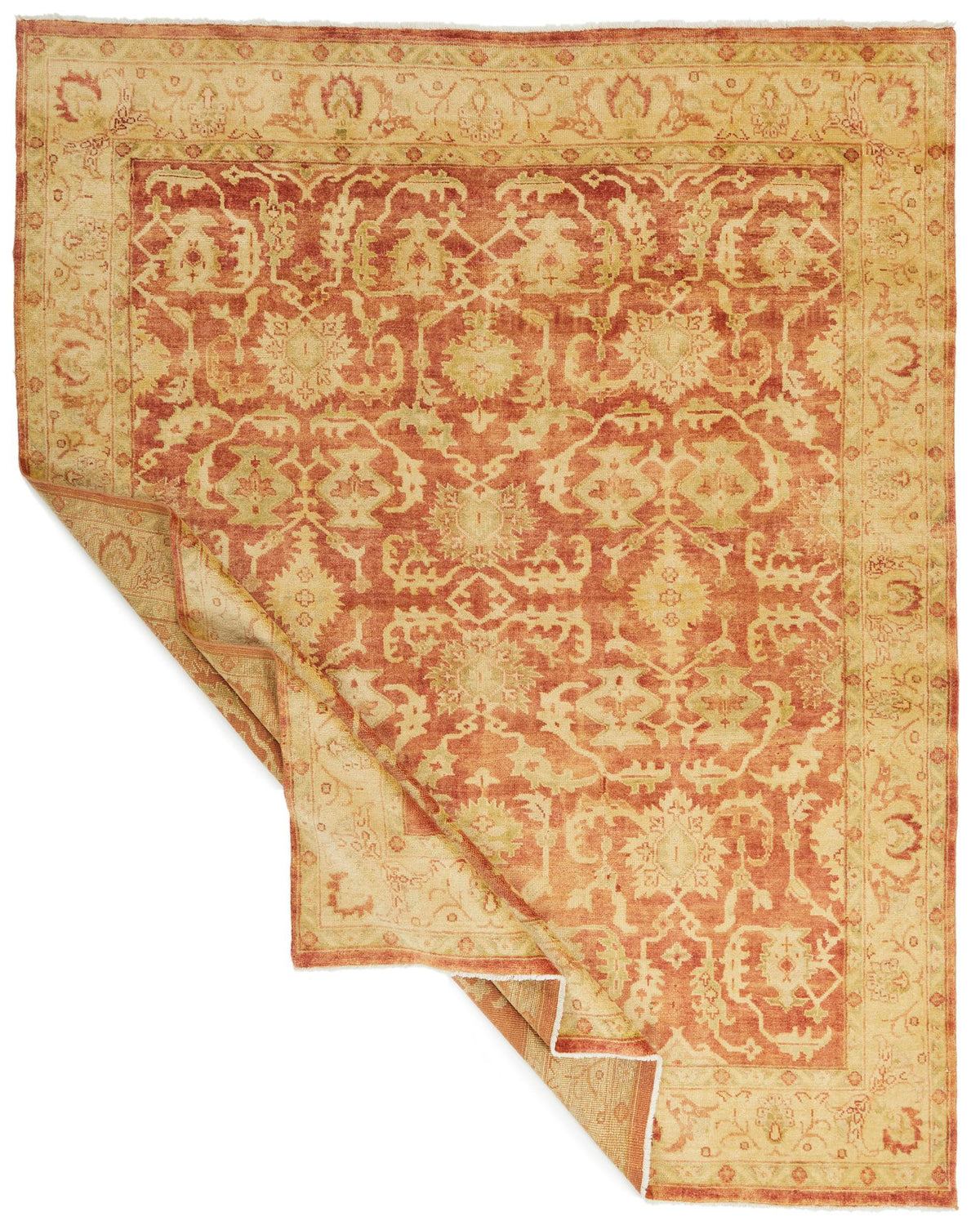 8x10 Red and Gold Turkish Oushak Rug
