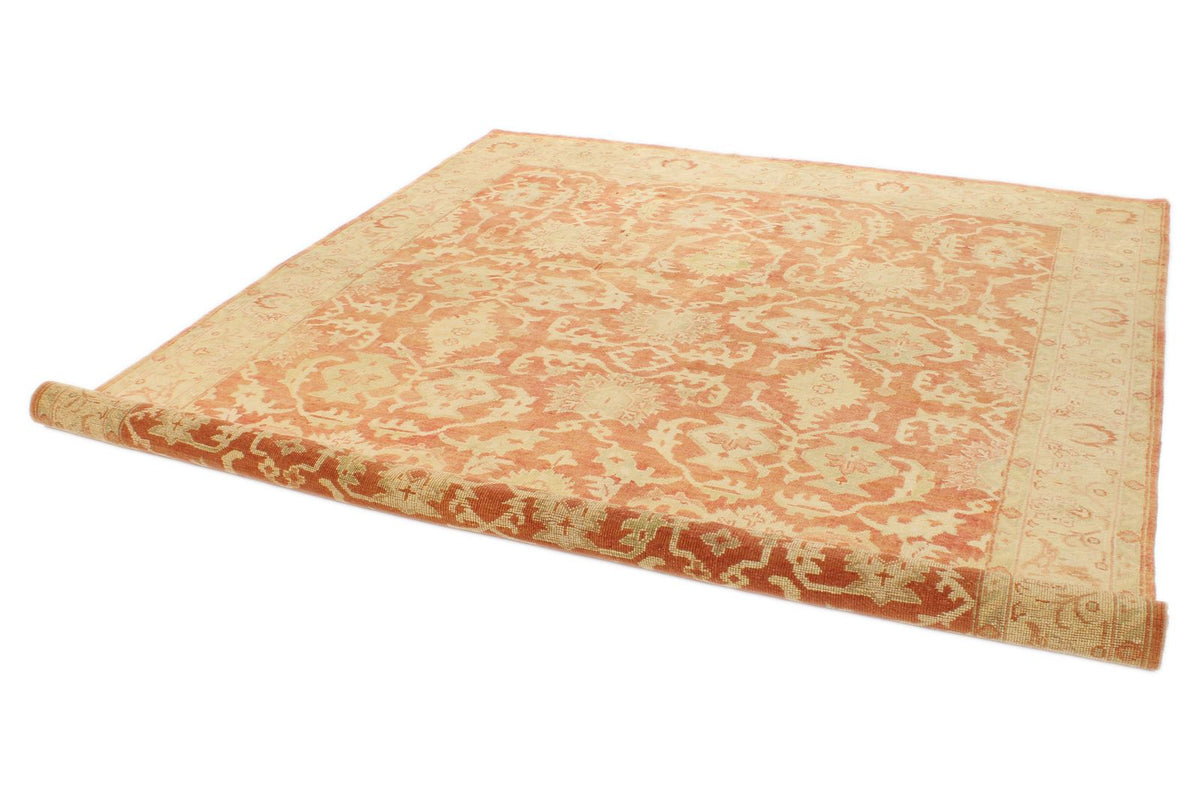 8x10 Red and Gold Turkish Oushak Rug