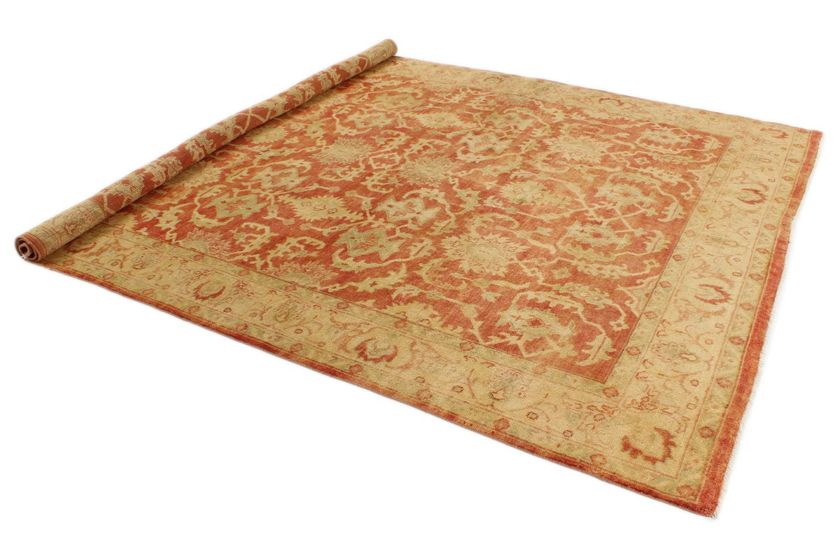 8x10 Red and Gold Turkish Oushak Rug