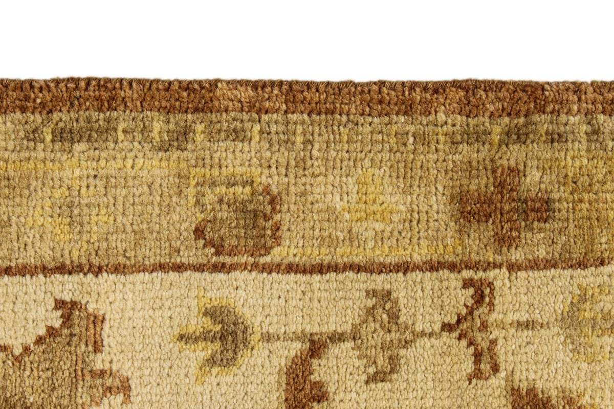 8x10 Brown and Ivory Turkish Oushak Rug