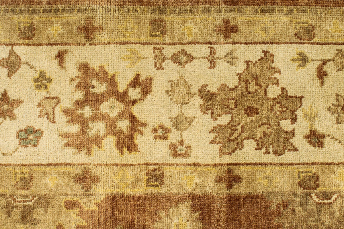 8x10 Brown and Ivory Turkish Oushak Rug