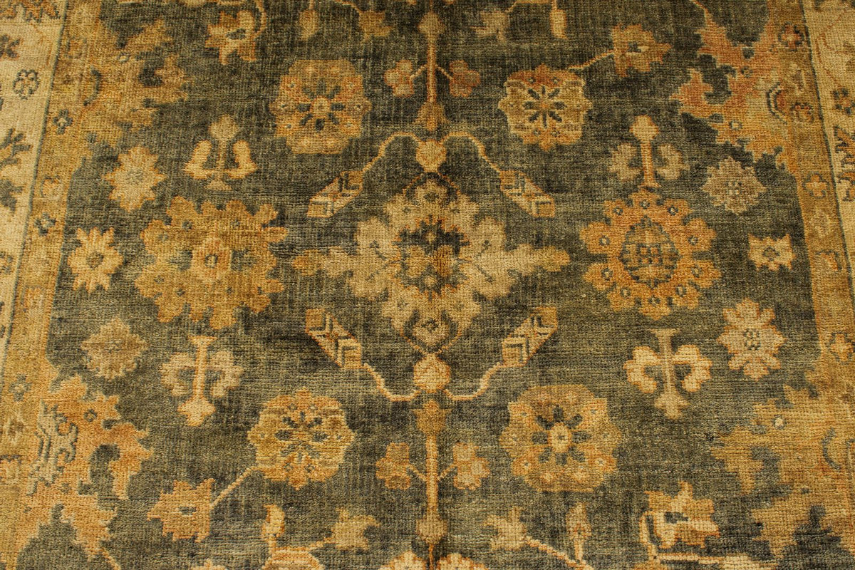 6x9 Gray and Ivory Turkish Oushak Rug