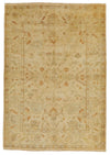 6x9 Ivory and Beige Turkish Oushak Rug