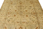 6x9 Ivory and Beige Turkish Oushak Rug