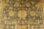 6x9 Gray and Beige Turkish Oushak Rug