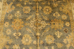 6x9 Gray and Beige Turkish Oushak Rug