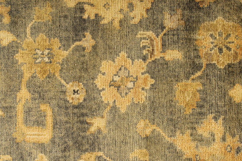 6x9 Gray and Beige Turkish Oushak Rug