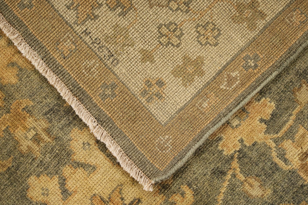 6x9 Gray and Gold Turkish Oushak Rug