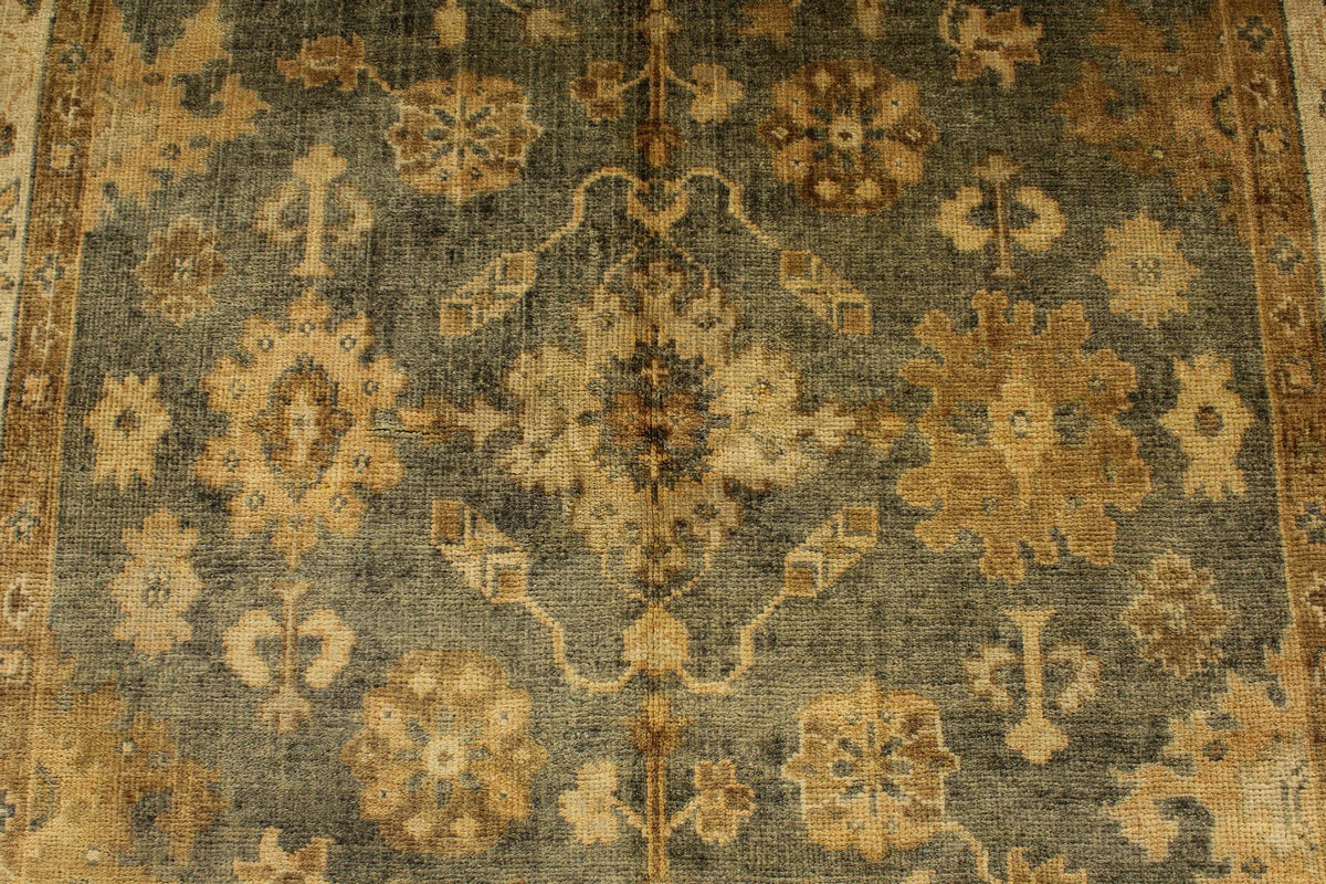 6x9 Gray and Gold Turkish Oushak Rug