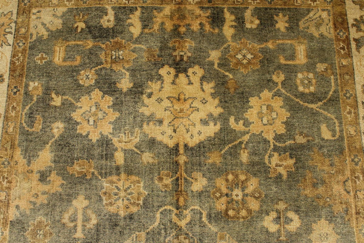 6x9 Gray and Gold Turkish Oushak Rug