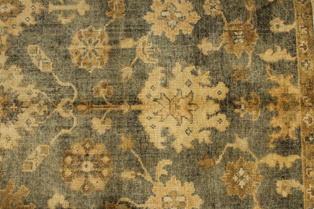 6x9 Gray and Gold Turkish Oushak Rug