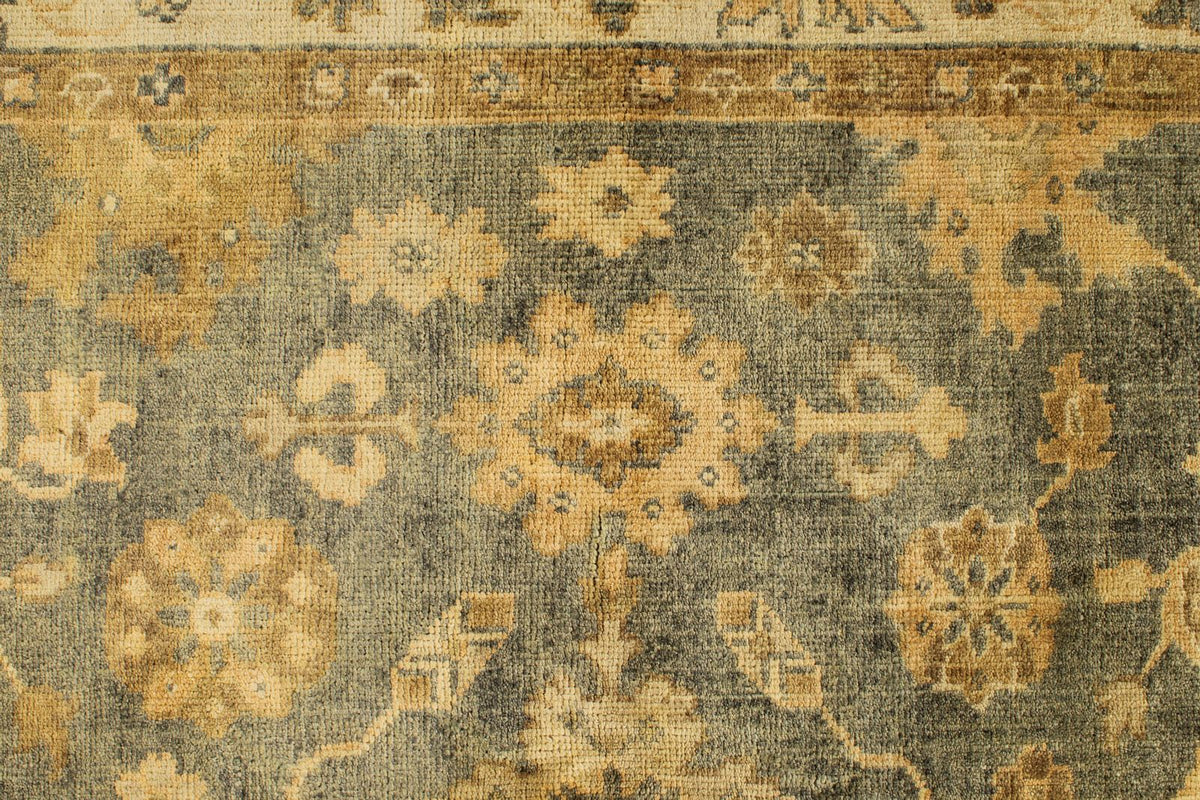 6x9 Gray and Gold Turkish Oushak Rug