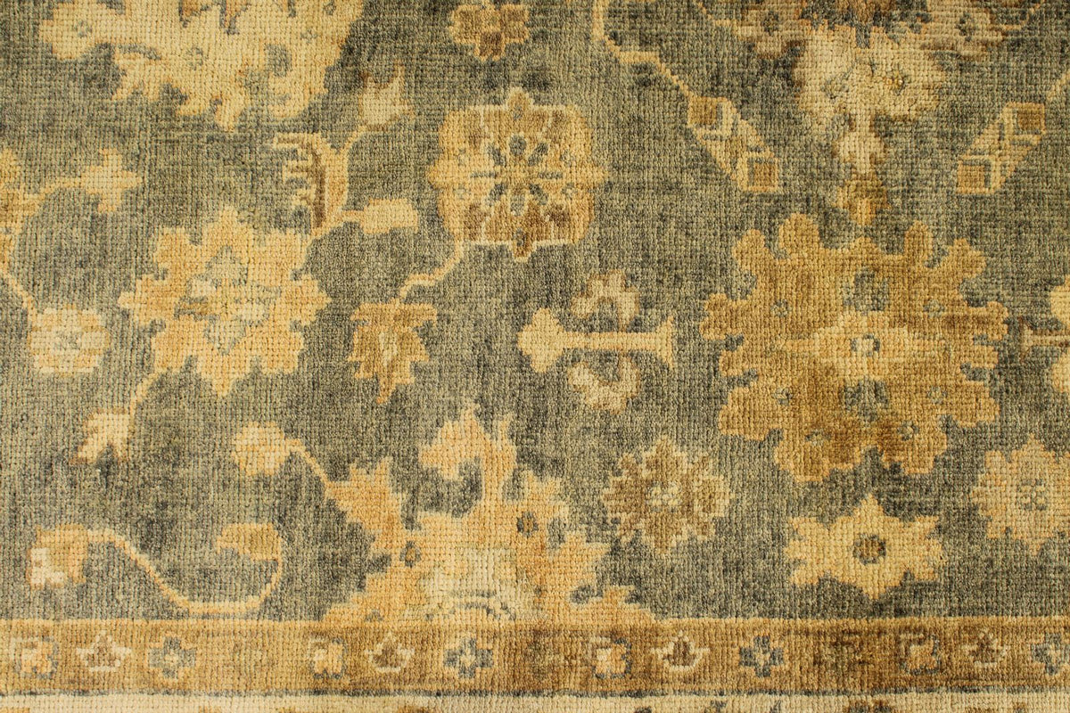6x9 Gray and Gold Turkish Oushak Rug