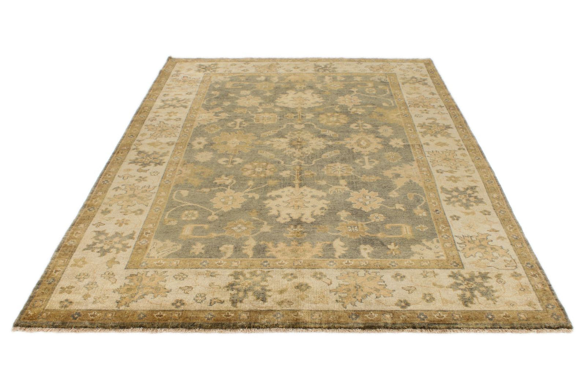 6x9 Gray and Gold Turkish Oushak Rug