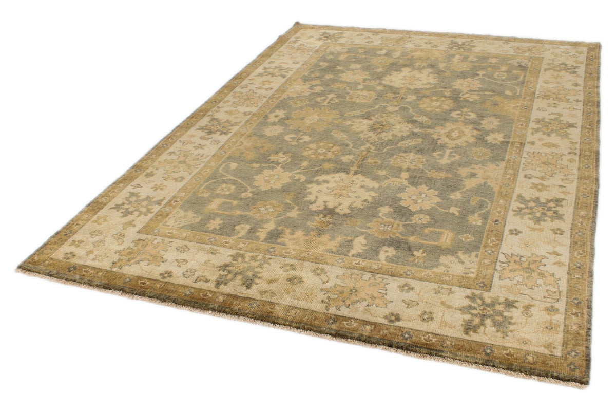 6x9 Gray and Gold Turkish Oushak Rug