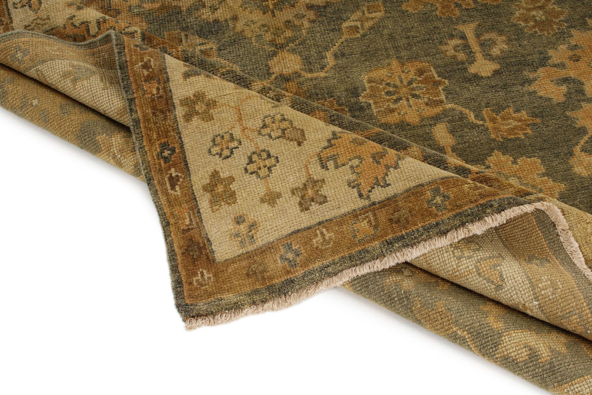 6x9 Gray and Gold Turkish Oushak Rug