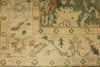 6x9 Green and Ivory Turkish Oushak Rug