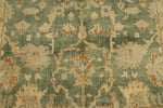 6x9 Green and Ivory Turkish Oushak Rug