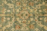 6x9 Green and Ivory Turkish Oushak Rug