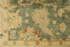 6x9 Green and Ivory Turkish Oushak Rug