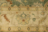 6x9 Green and Ivory Turkish Oushak Rug