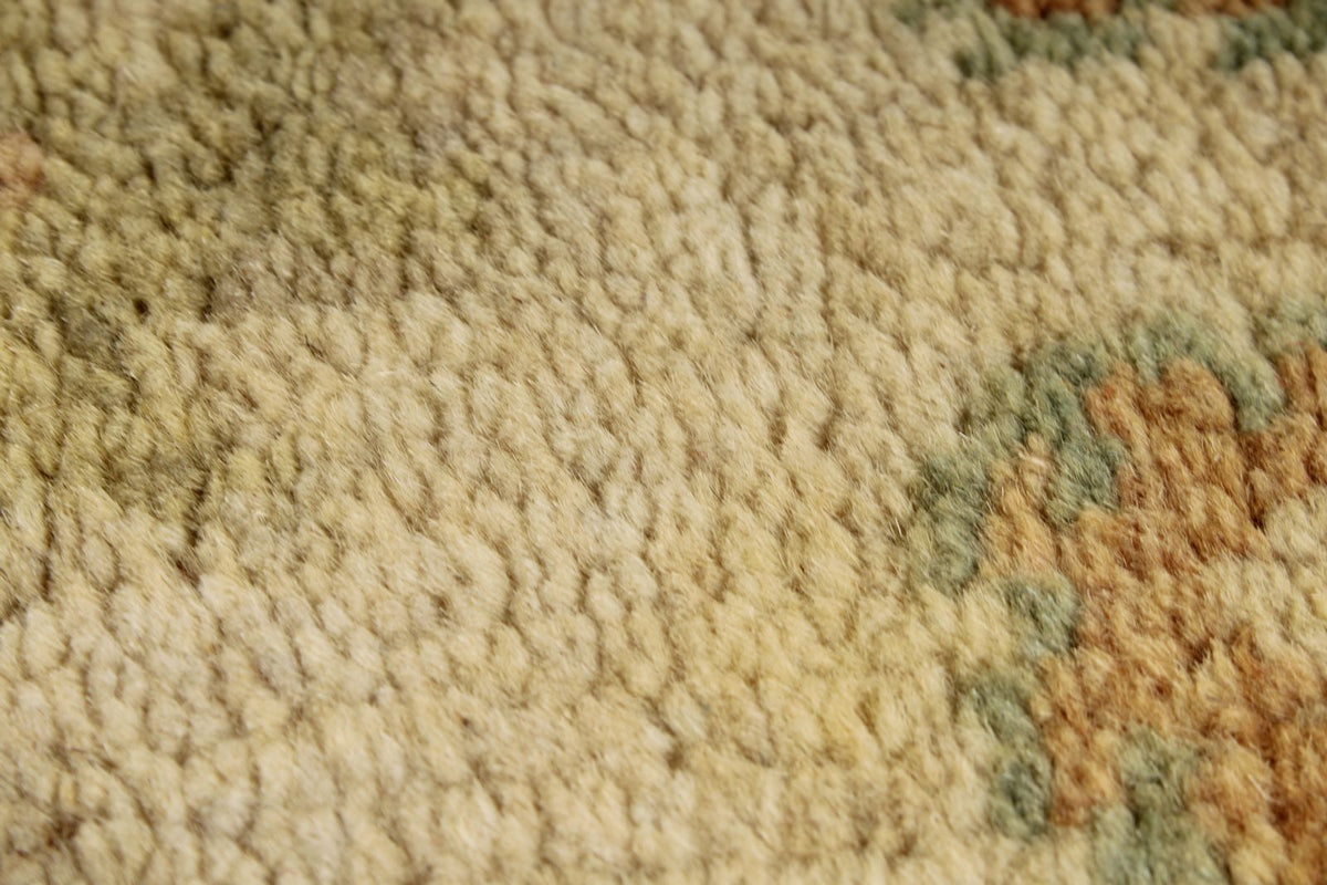 6x9 Green and Ivory Turkish Oushak Rug