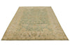 6x9 Green and Ivory Turkish Oushak Rug