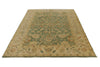 6x9 Green and Ivory Turkish Oushak Rug