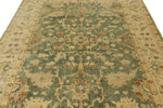 6x9 Green and Ivory Turkish Oushak Rug