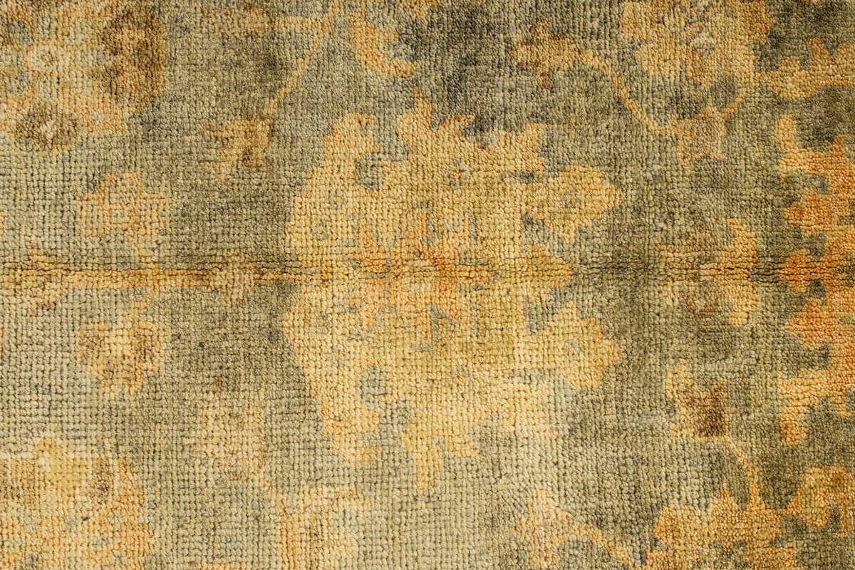 6x9 Blue and Ivory Turkish Oushak Rug