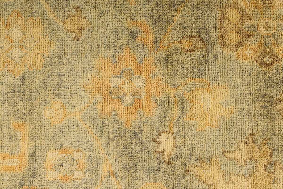 6x9 Blue and Ivory Turkish Oushak Rug