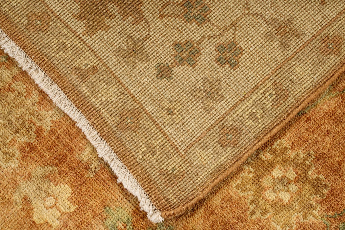 6x9 Rust and Ivory Turkish Oushak Rug