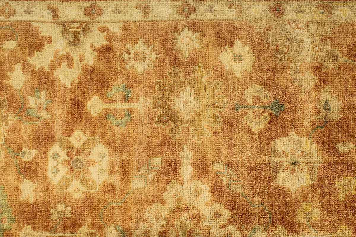 6x9 Rust and Ivory Turkish Oushak Rug