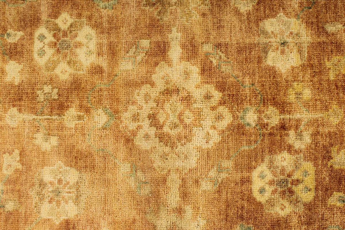 6x9 Rust and Ivory Turkish Oushak Rug