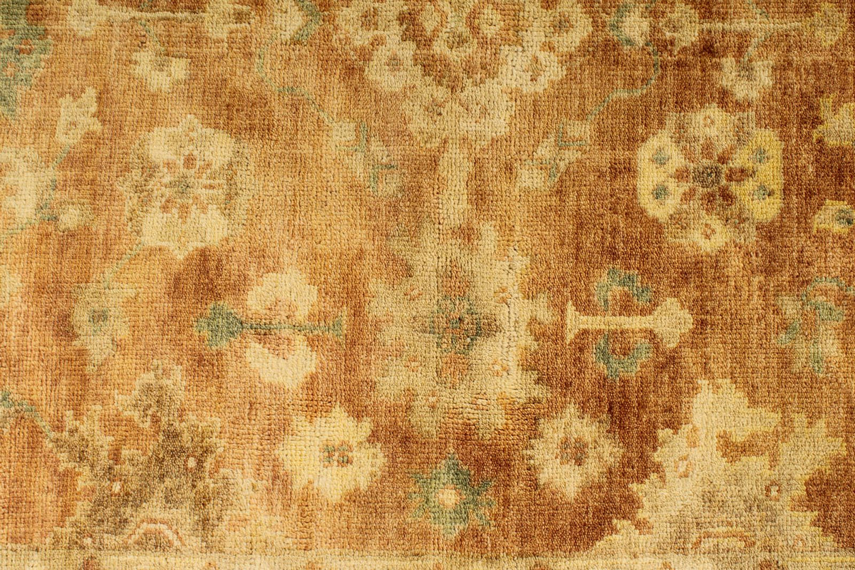 6x9 Rust and Ivory Turkish Oushak Rug