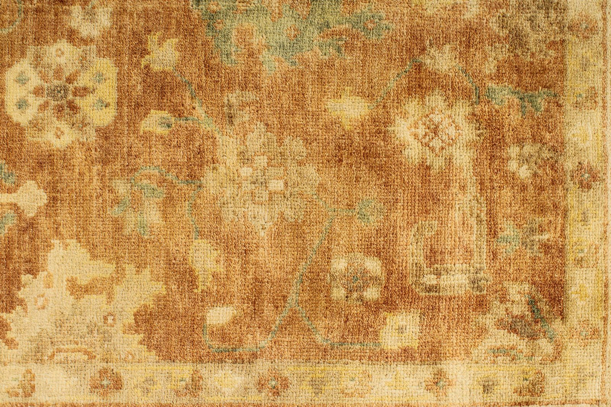 6x9 Rust and Ivory Turkish Oushak Rug