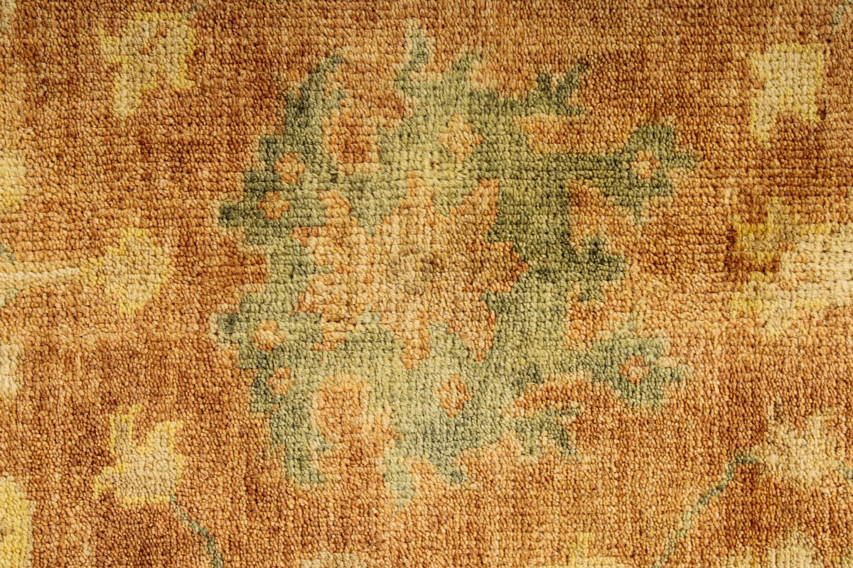 6x9 Rust and Ivory Turkish Oushak Rug