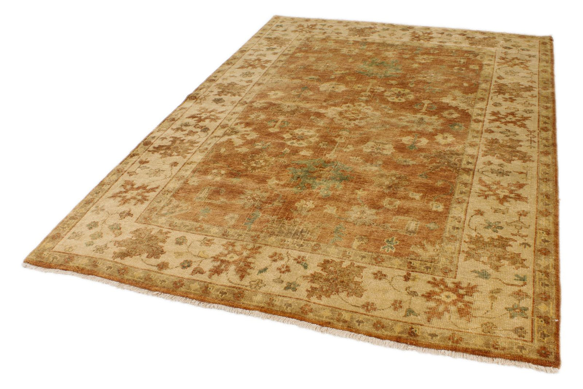 6x9 Rust and Ivory Turkish Oushak Rug