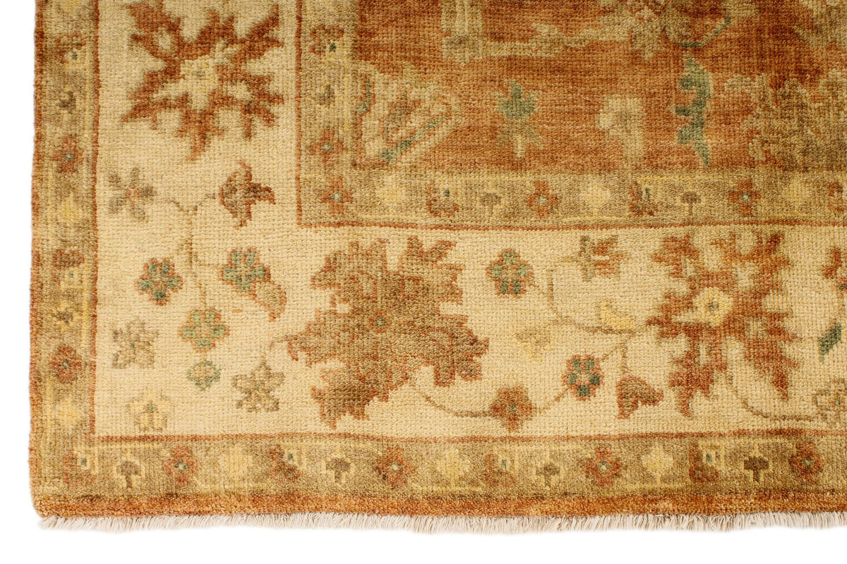 6x9 Rust and Ivory Turkish Oushak Rug