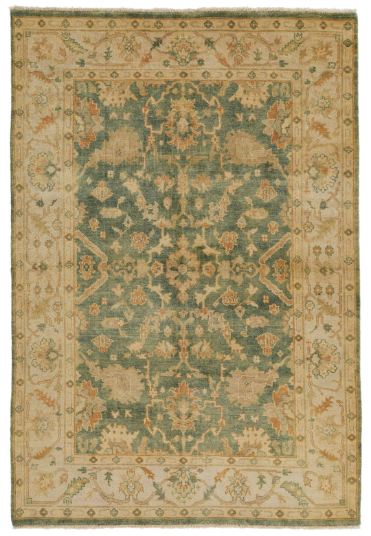 6x9 Camel and Ivory Turkish Oushak Rug