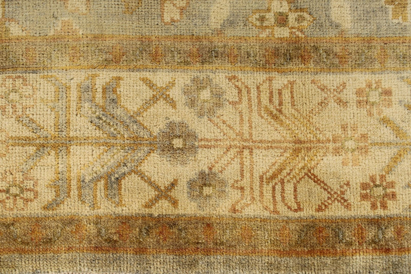 6x9 Gray and Ivory Turkish Oushak Rug