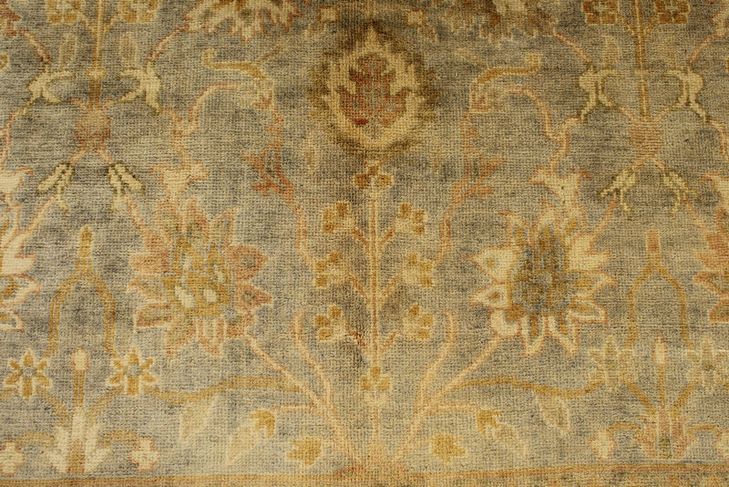 6x9 Gray and Ivory Turkish Oushak Rug