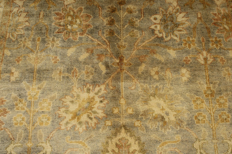 6x9 Gray and Ivory Turkish Oushak Rug