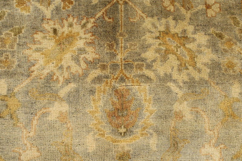 6x9 Gray and Ivory Turkish Oushak Rug